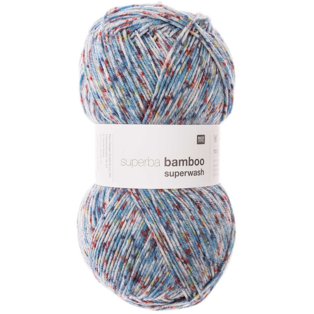 Fil pour chaussette Rico Superba Bamboo 4 fils poussière mix