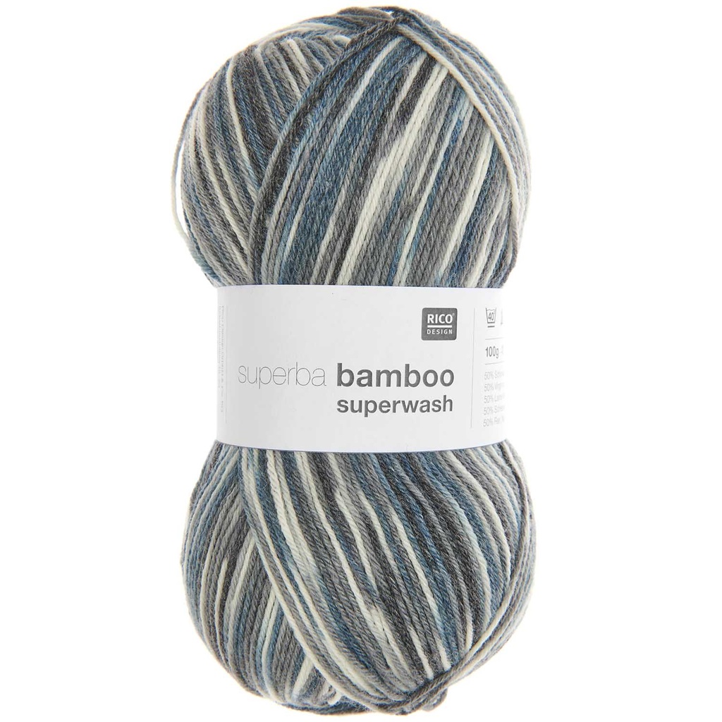 Fil pour chaussette Rico Superba Bamboo 4 fils Pink rainbow earthy