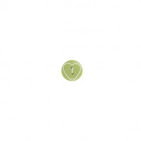 Bouton laser coeur 2 trous 15 mm 881 Olive