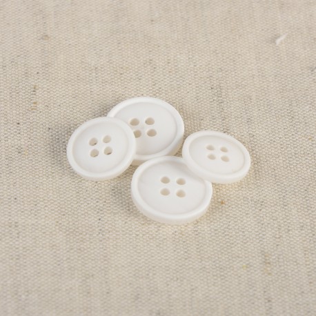 Bouton 4 trous 15 mm 501 blanc