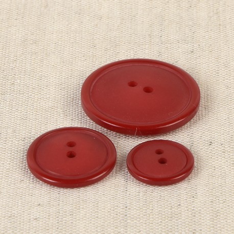 Bouton 2 trous 15 mm 519 rouge