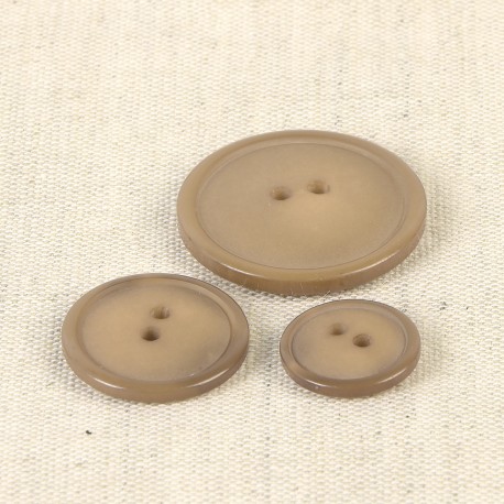 Bouton 2 trous 15 mm 573 beige antilope