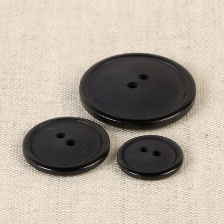 Bouton 2 trous 15 mm 580 noir