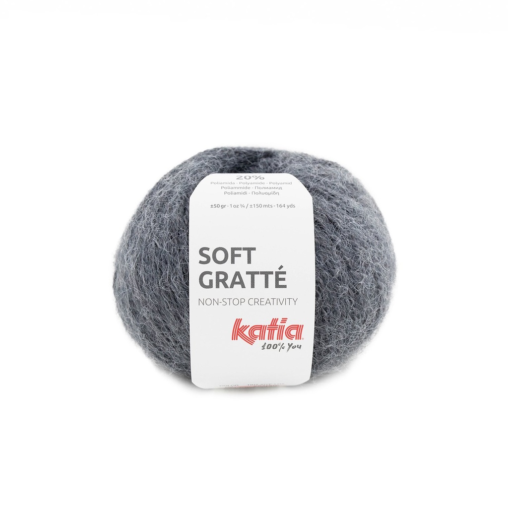 Soft gratté Laine Katia 77 gris moyen