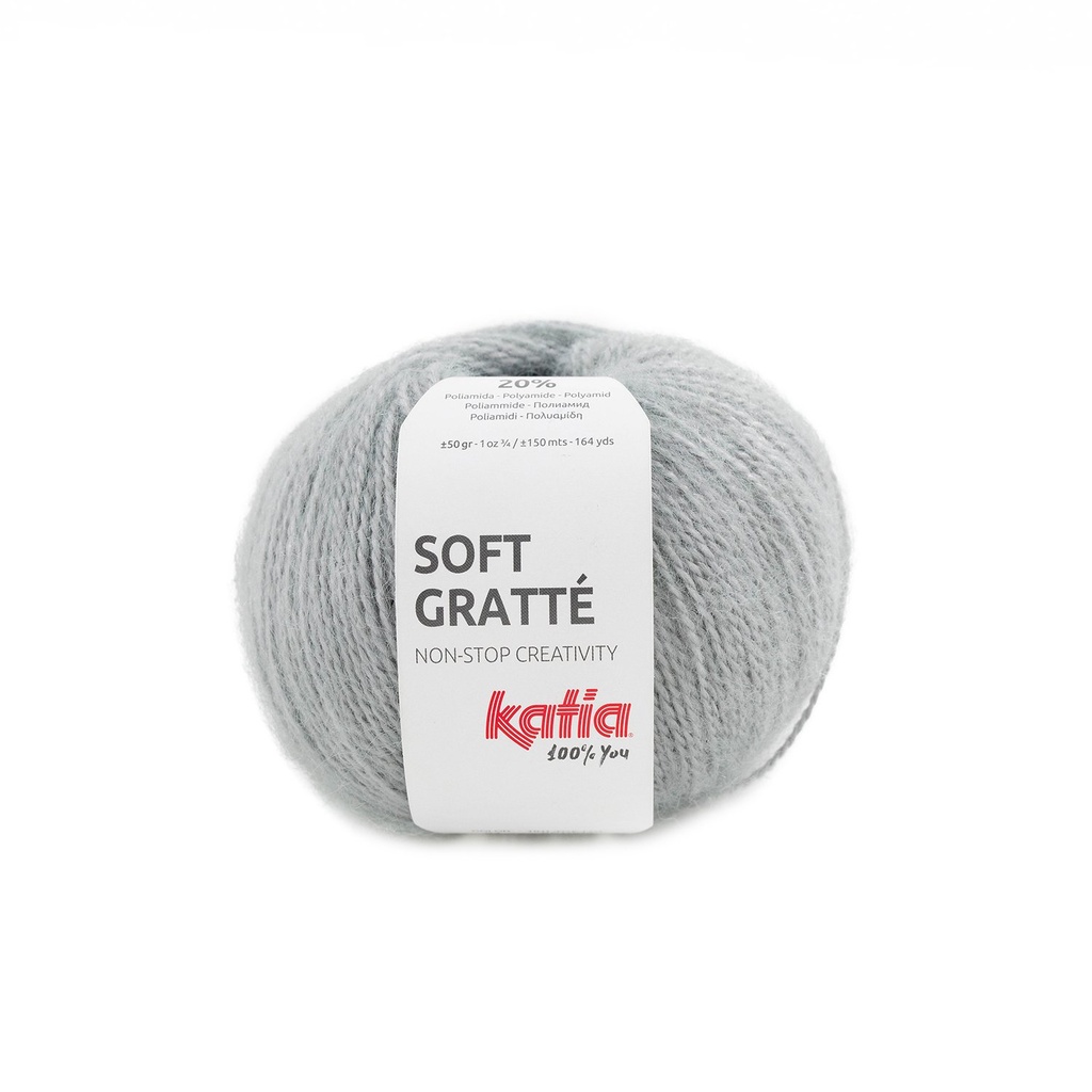 Soft gratté Laine Katia 64 gris clair nacré