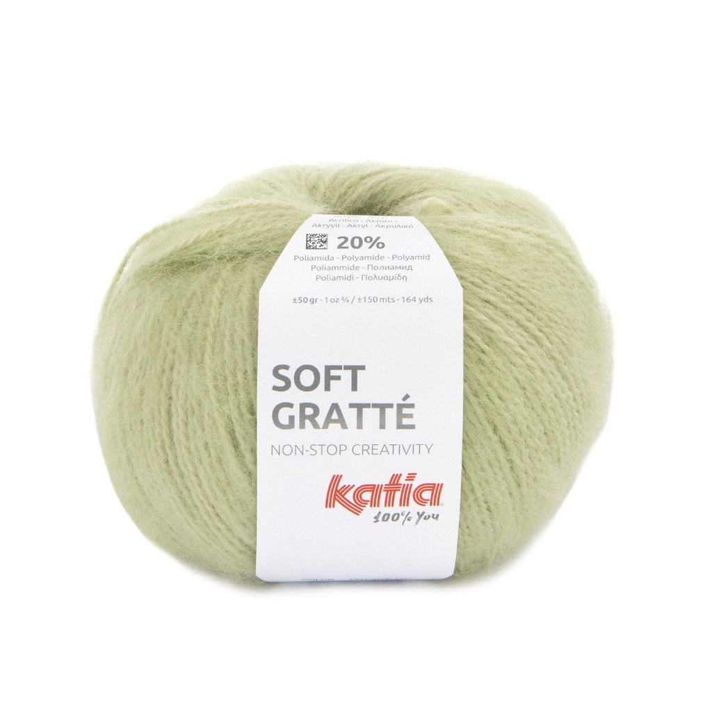 Soft gratté Laine Katia 88 vert blanc