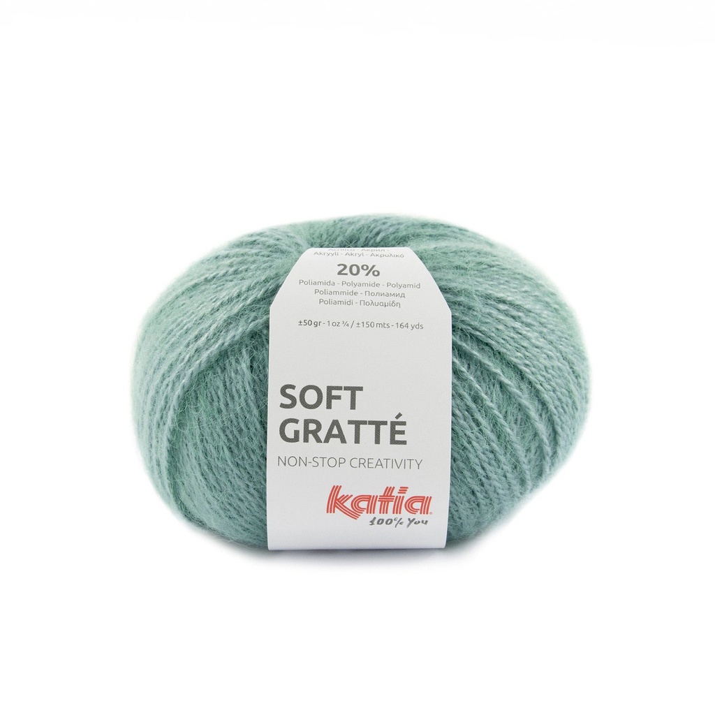 Soft gratté Laine Katia 84 bleu vert