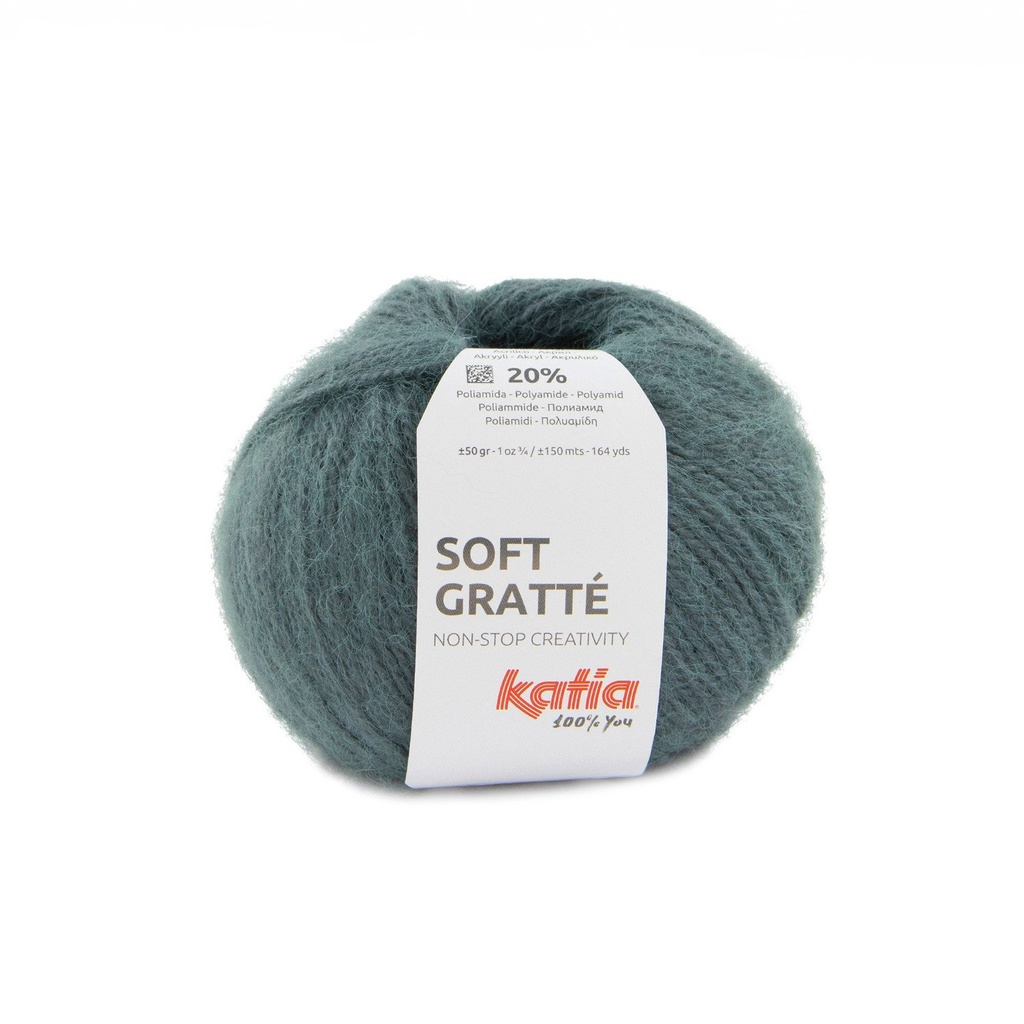 Soft gratté Laine Katia 86 turquoise menthe