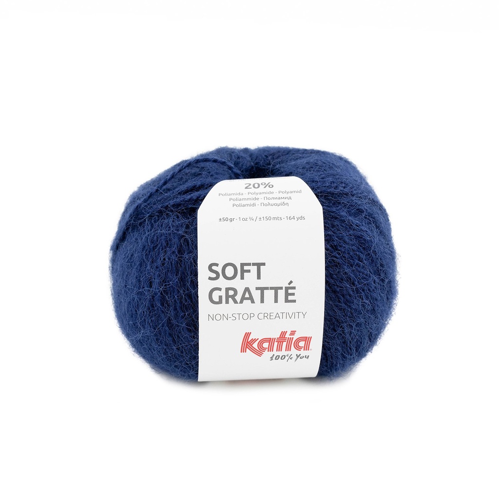 Soft gratté Laine Katia 75 bleu foncé