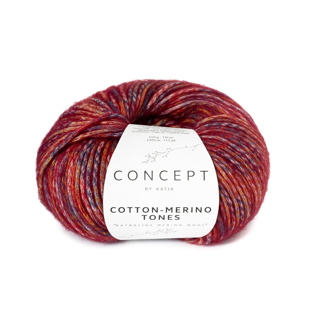 Cotton merino tones Laine Katia 303 Huile Ocre Violet bordeaux