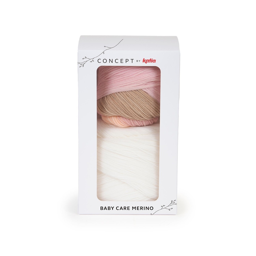 Baby care merino Laine Katia 501 Écru Rosé Beige