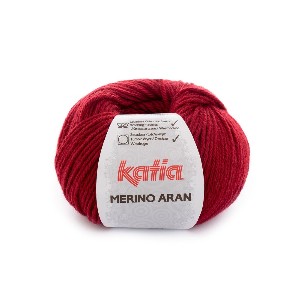 Merino aran Laine Katia 51 Grenat clair