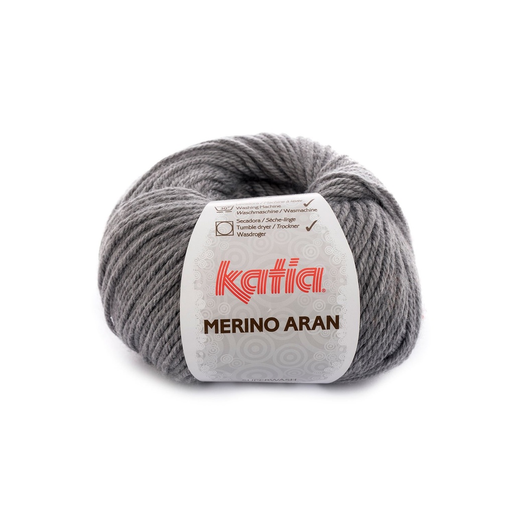 Merino aran Laine Katia 69 Gris moyen