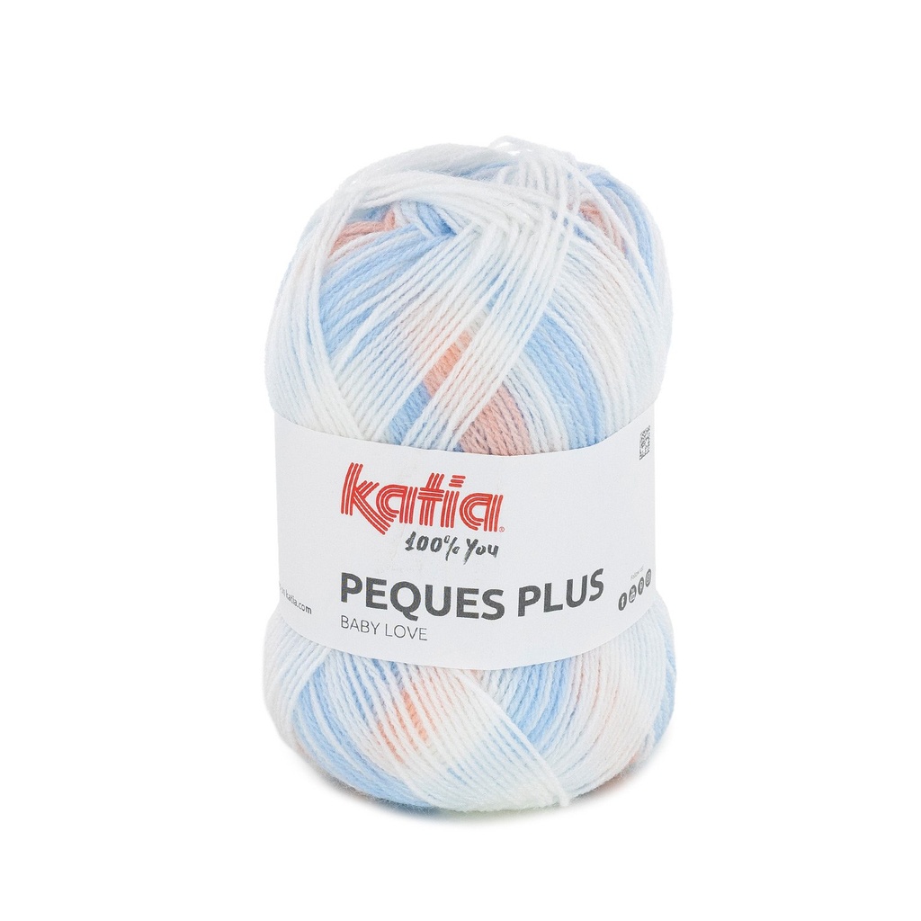 Pecques plus Laine Katia 80 bleu ciel saumon