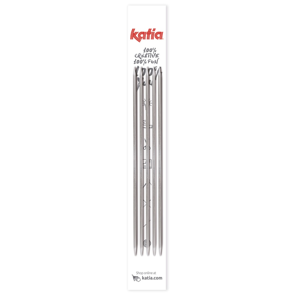 Lot de 5 aiguilles double pointe aluminium 20 cm 4mm