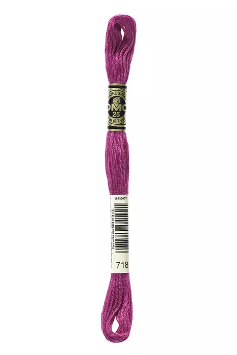 Fil à broder Mouliné Spécial DMC 718 Rose Magenta Métallisé