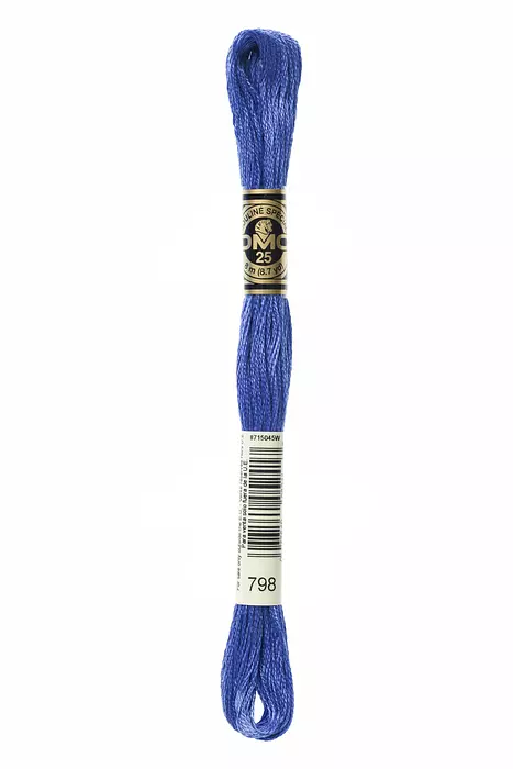 Fil à broder Mouliné Spécial DMC 798 Bleu de cobalt