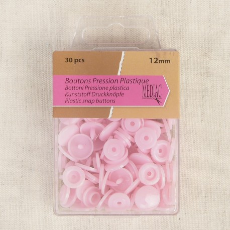 bouton pression plastique T12 rose layette