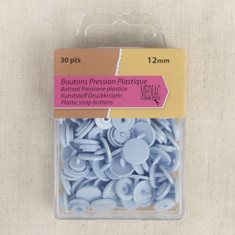 bouton pression plastique T12 Bleu layette