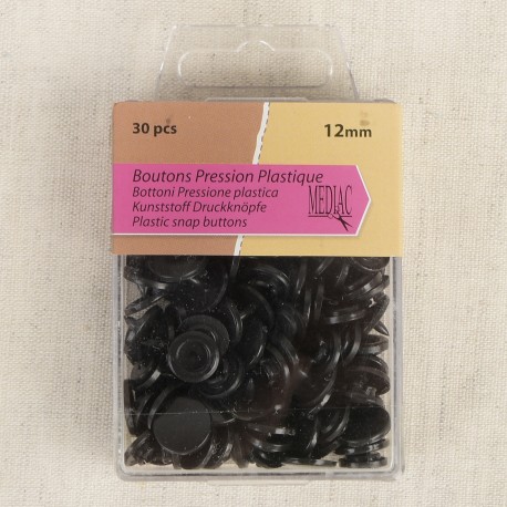 bouton pression plastique T12 noir