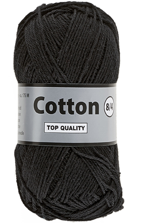 Cotton 8/4 lammy Yarns 001 noir