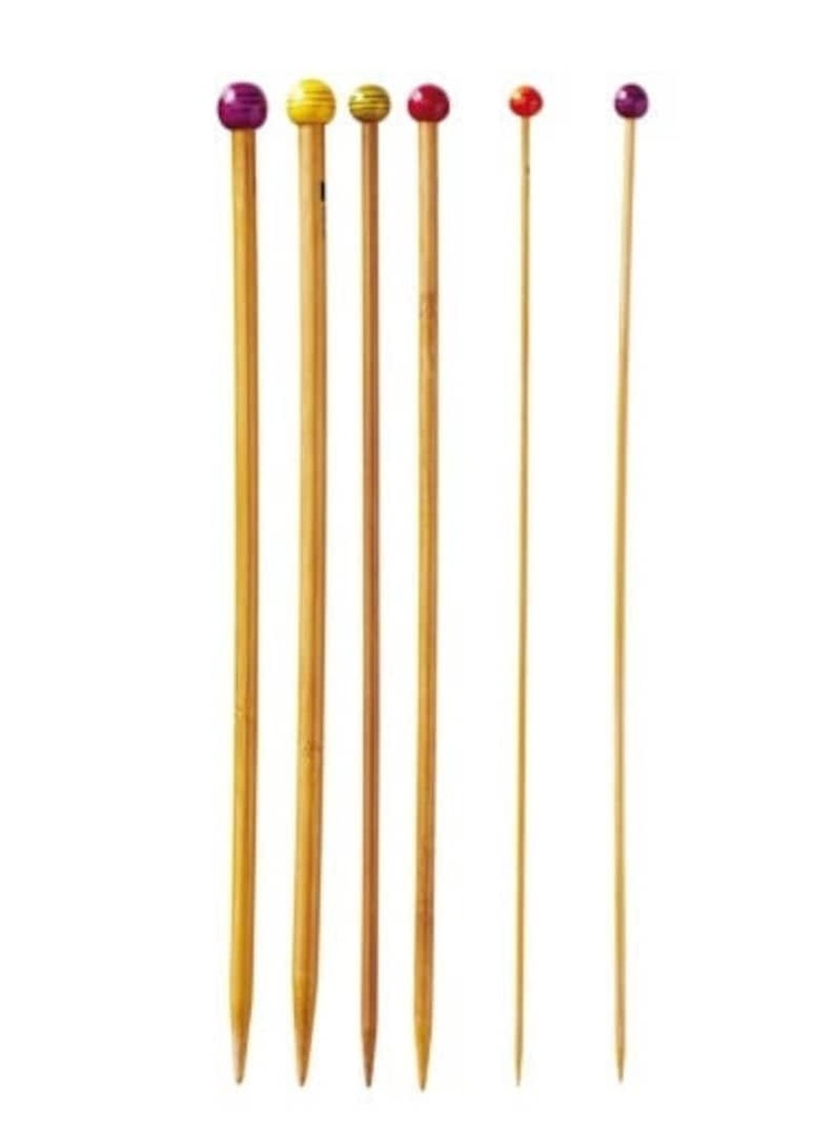 Aiguilles droites bambou 33 cm de 2.5 mm à 10 mm  