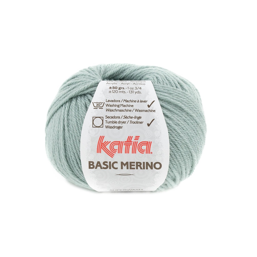 Basic Mérino 80 Vert Blanc Laine Katia