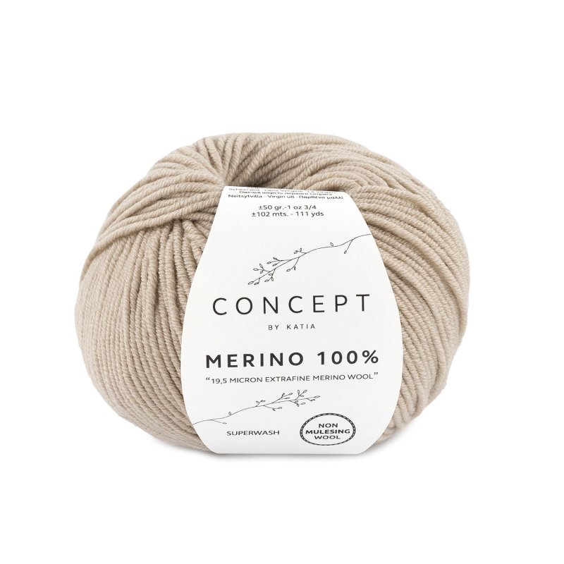 Mérino 100% 501 Beige Laine Katia