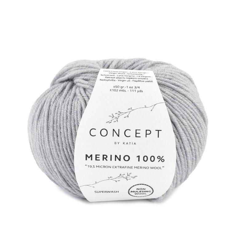 Mérino 100% 505 Gris clair Laine Katia