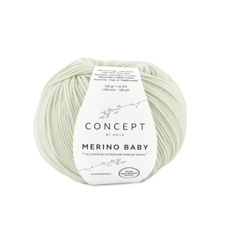 Mérino Baby 155 Vert Blanc Laine Katia