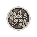 [232213] Bouton 4 trous métal fleurs 20 mm
