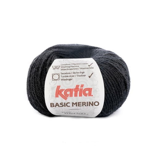 [BASICMERINO2] Basic Mérino 2 Noir Laine Katia