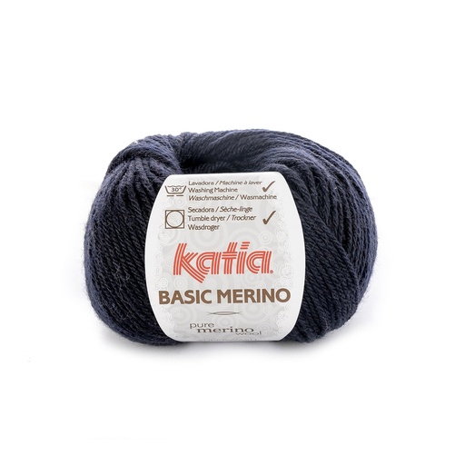 [BASICMERINO5] Basic Mérino 5 Bleu très foncé Laine Katia