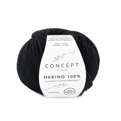 [MERINO100] Mérino 100% 2 Noir Laine Katia