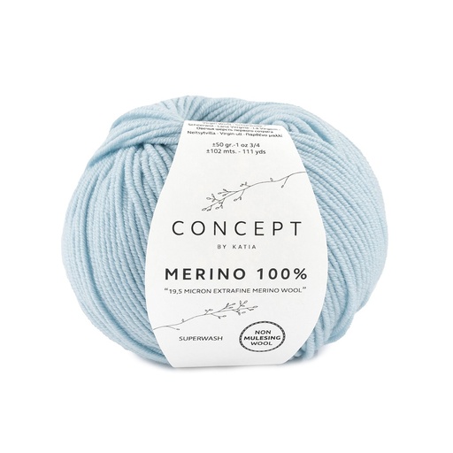 [MERINO10067] Mérino 100% 67 Bleu ciel Laine Katia