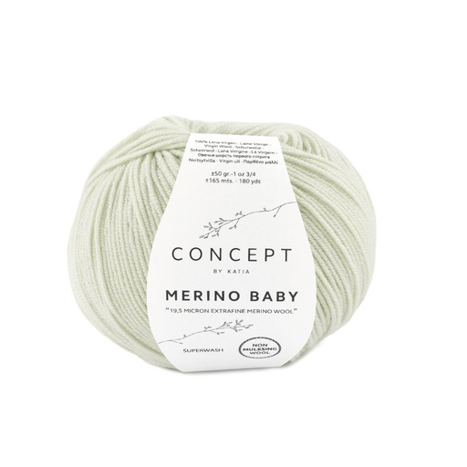 [MERINOBABY155] Mérino Baby 155 Vert Blanc Laine Katia
