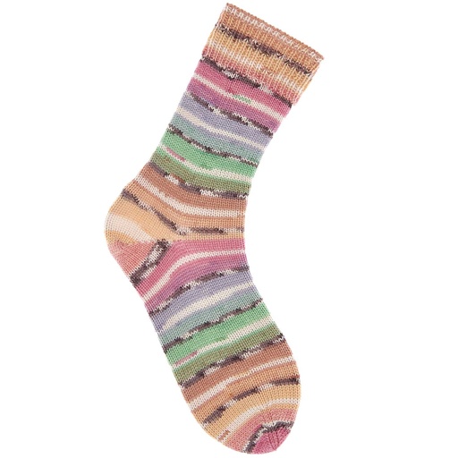 [383894.057] Fil pour chaussette Rico Superba Bamboo 4 fils Pink rainbow earthy
