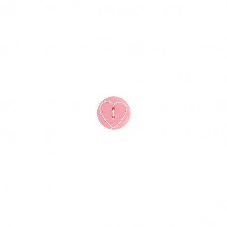 [M6068315512] Bouton laser coeur 2 trous 15 mm 512 rose layette