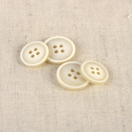 [M6081515572] Bouton 4 trous 15 mm 572 beige pierre