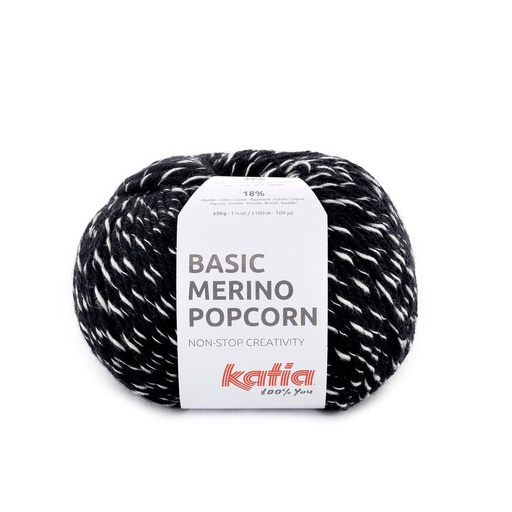 [popcorn102] Mérino popcorn Laine Katia 102 noir