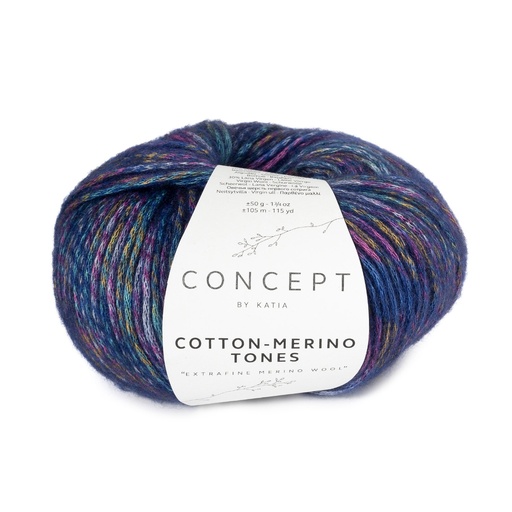 [cottonmerinotones307] Cotton merino tones Laine Katia 307 Bleu Jaune Rosé Bleu clair