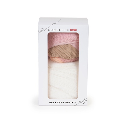 [babycaremerino501] Baby care merino Laine Katia 501 Écru Rosé Beige