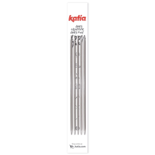 [7734] Lot de 5 aiguilles double pointe aluminium 20 cm 4mm