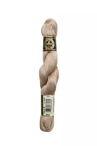 [215EA8425] Fil à broder Coton perlé N°5 842 Cordage beige