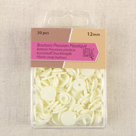 [M263UT12COL55] bouton pression plastique T12 naturel