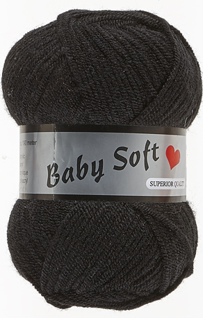 [BABY001] Baby soft lammy Yarns 001 noir